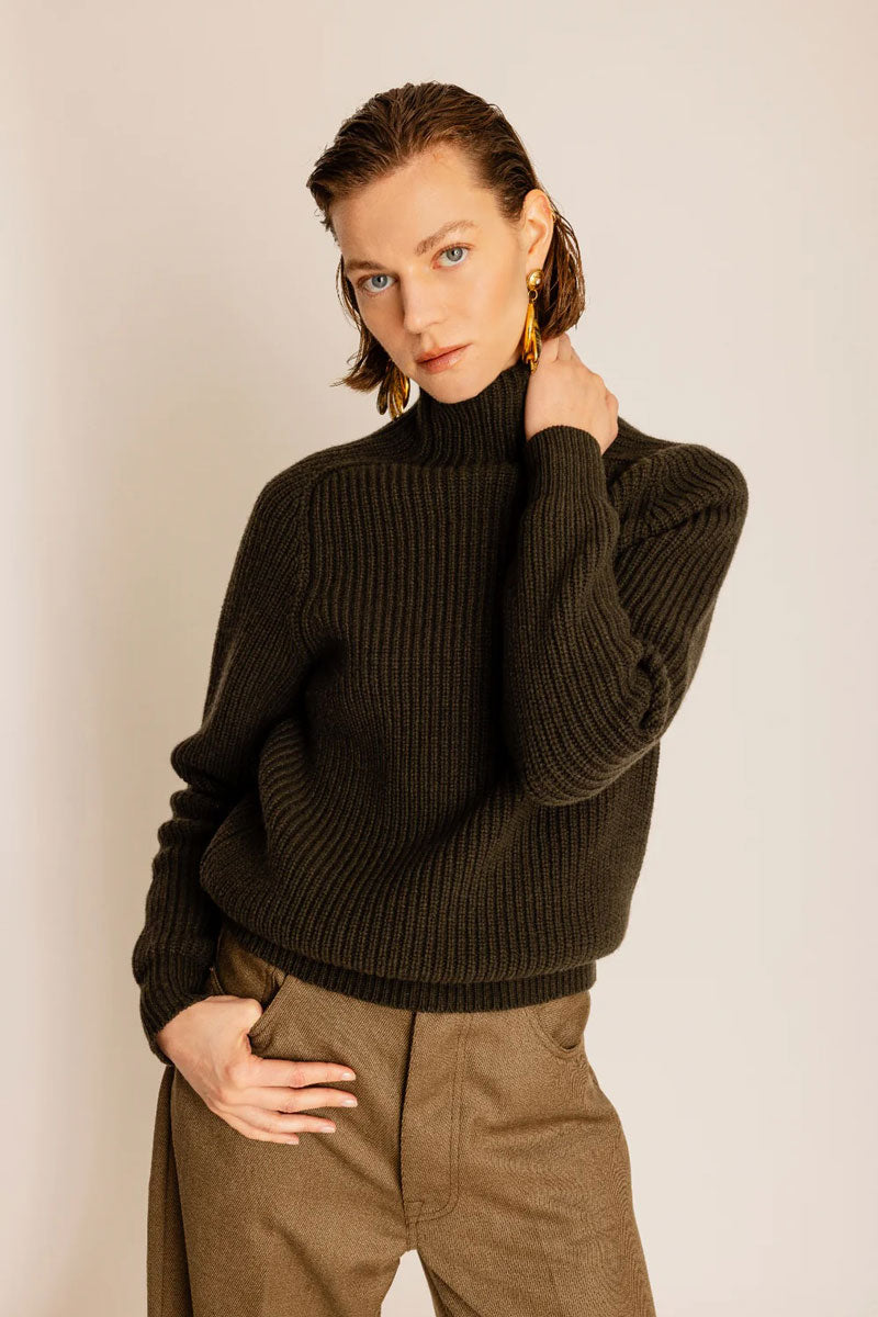 Turtleneck Sweater - Army Green