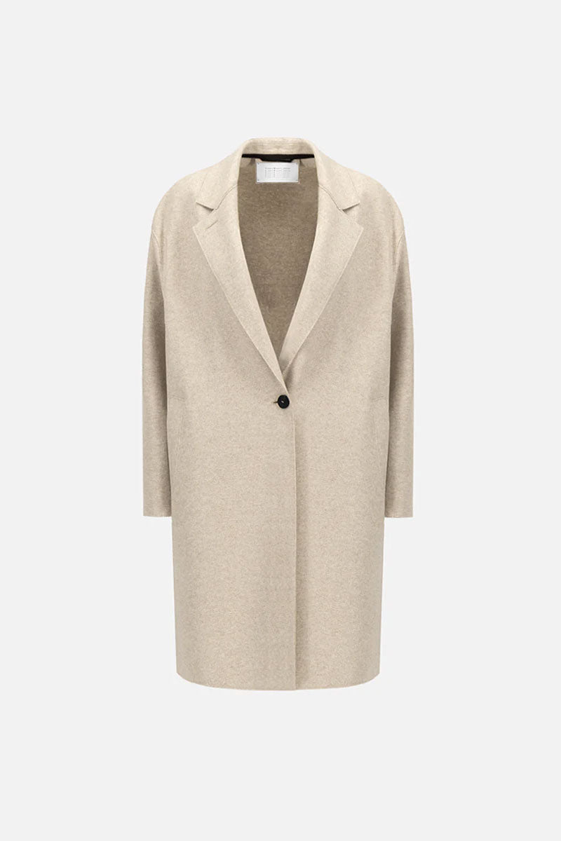 Oversized Coat Flannel Cashmere w/ Loro Piana Fabric - Almond