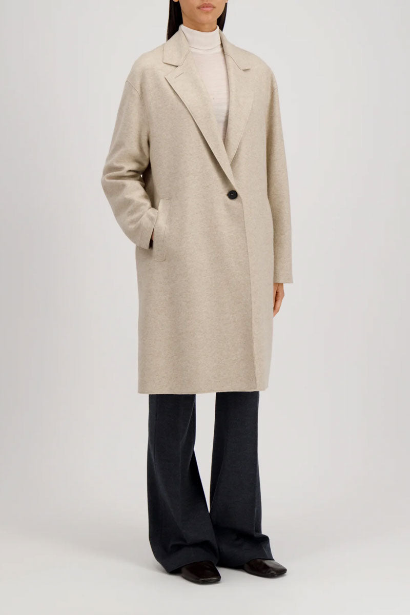 Oversized Coat Flannel Cashmere w/ Loro Piana Fabric - Almond