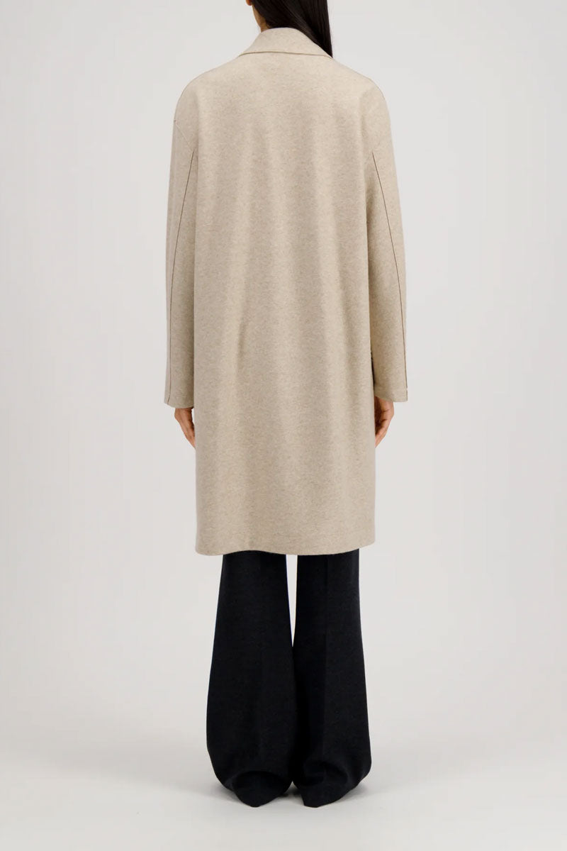 Oversized Coat Flannel Cashmere w/ Loro Piana Fabric - Almond