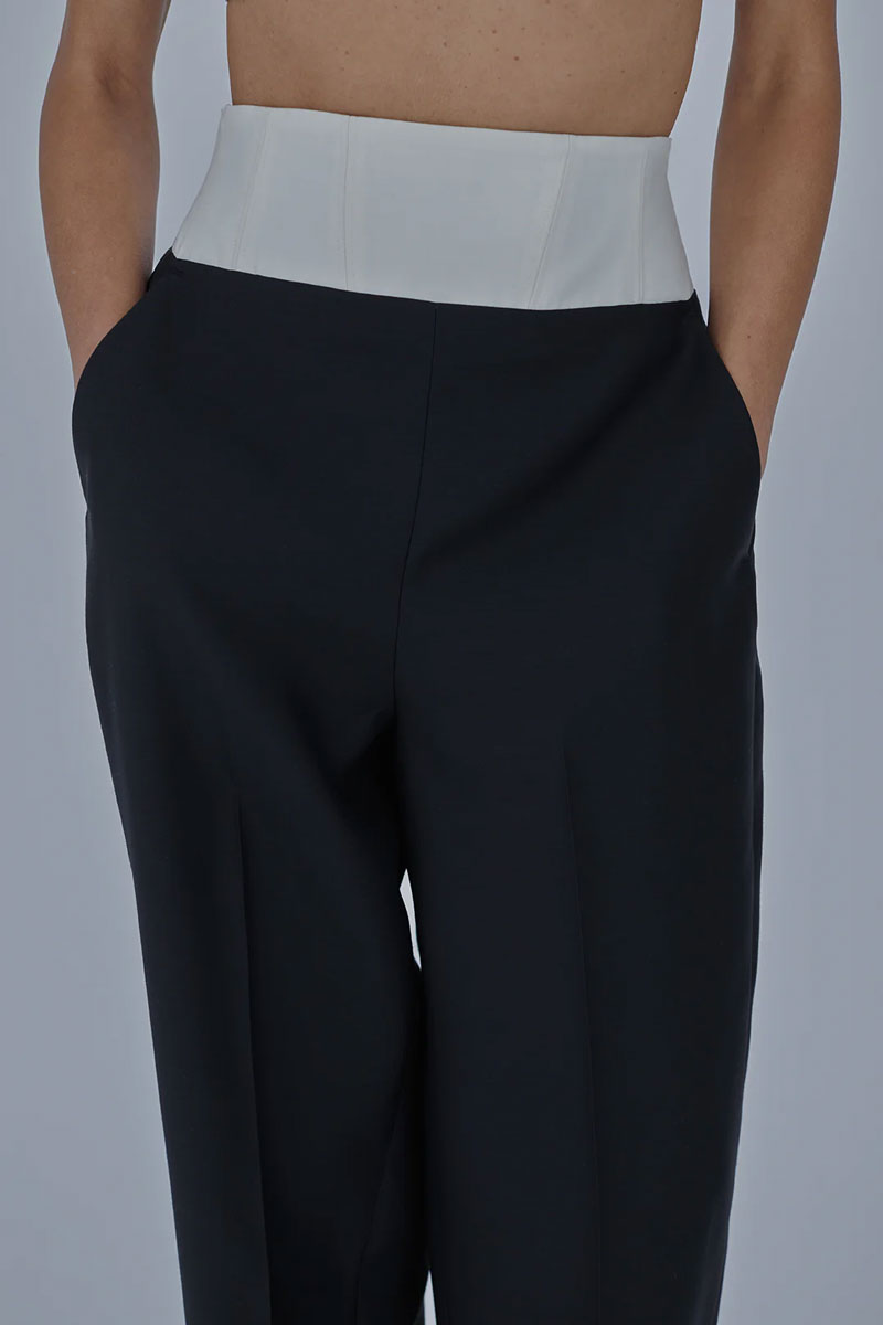 Dakota Trouser - Black/Ivory