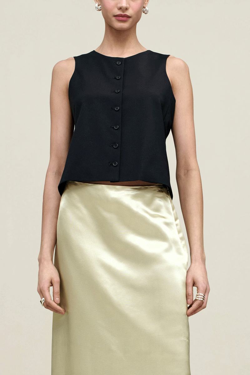 Emerson Vest Paperweight Wool - Black