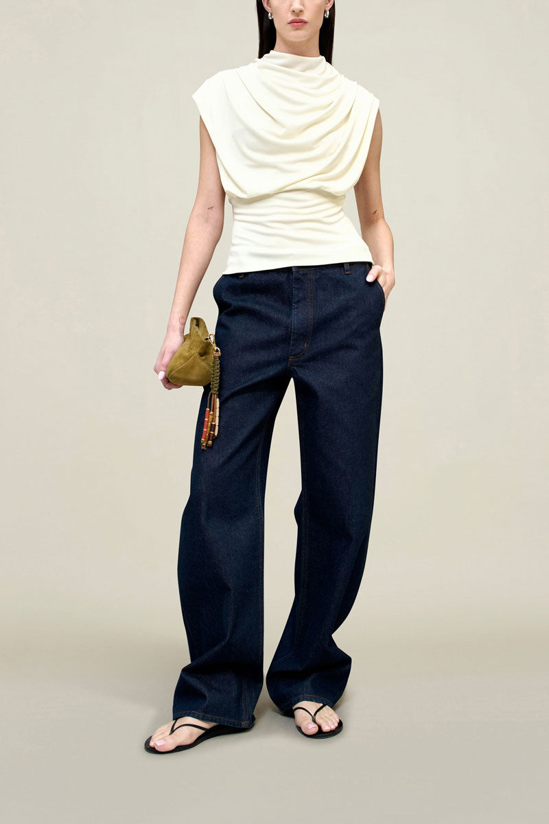 Jocelyn Draped Top - Meringue