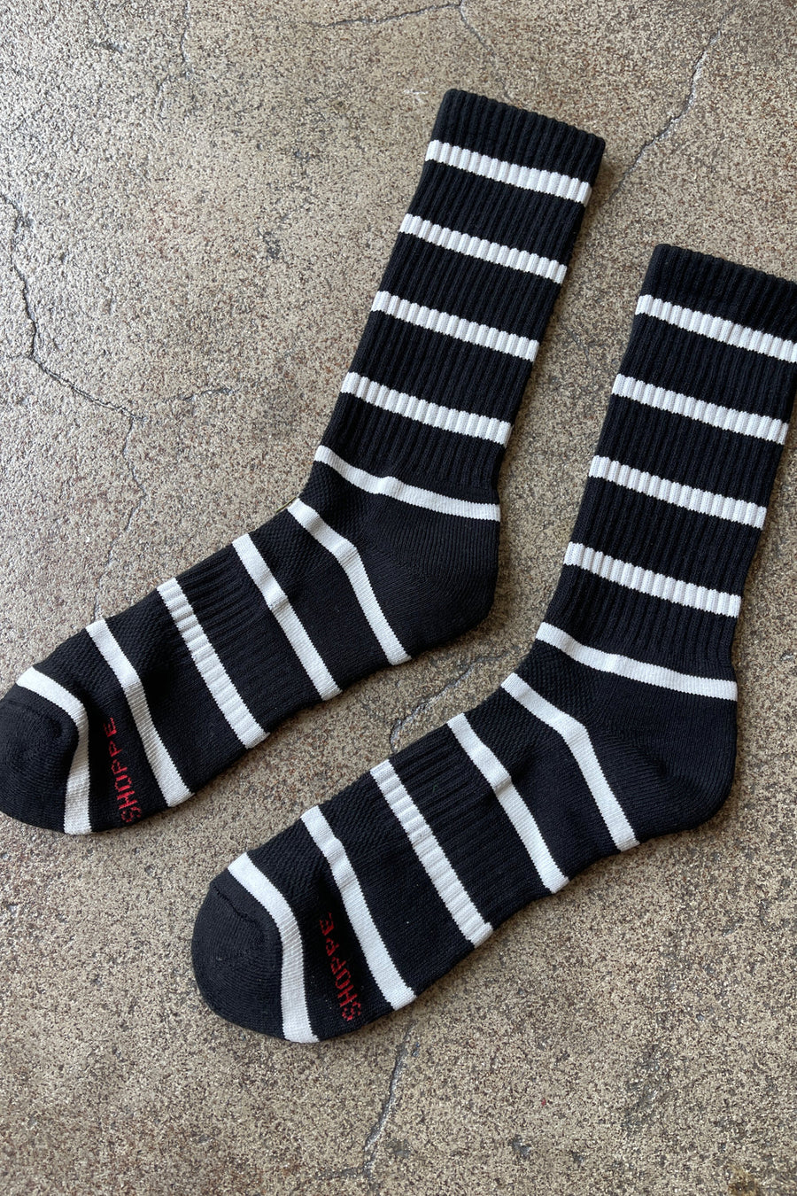 Extended Boyfriend Socks - Black Stripe