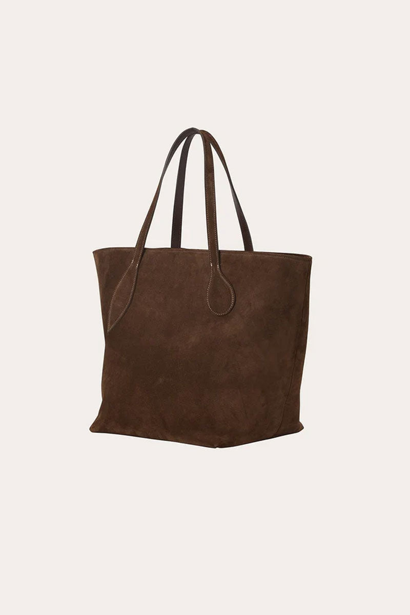 Sprout Tote - Dark Brown Suede