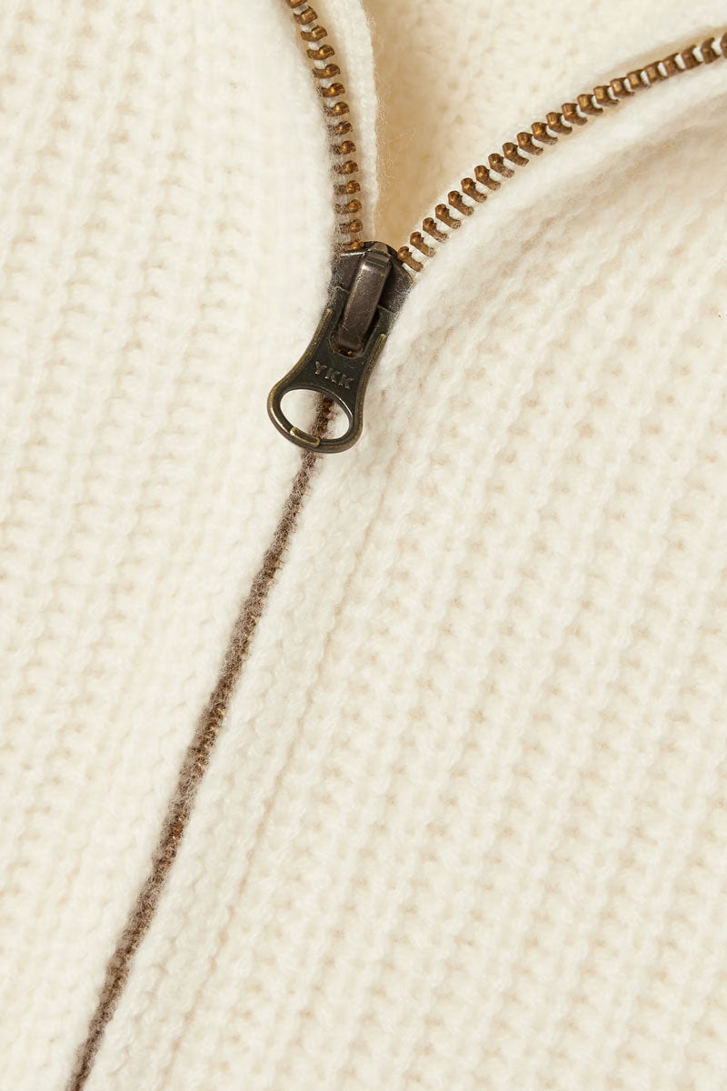 Sadie Zip Cardigan - Cream