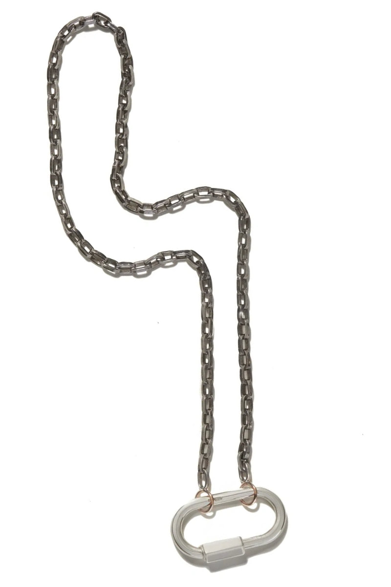 Biker Chain - Blackened Silver Chain w/ Rose Gold Loops