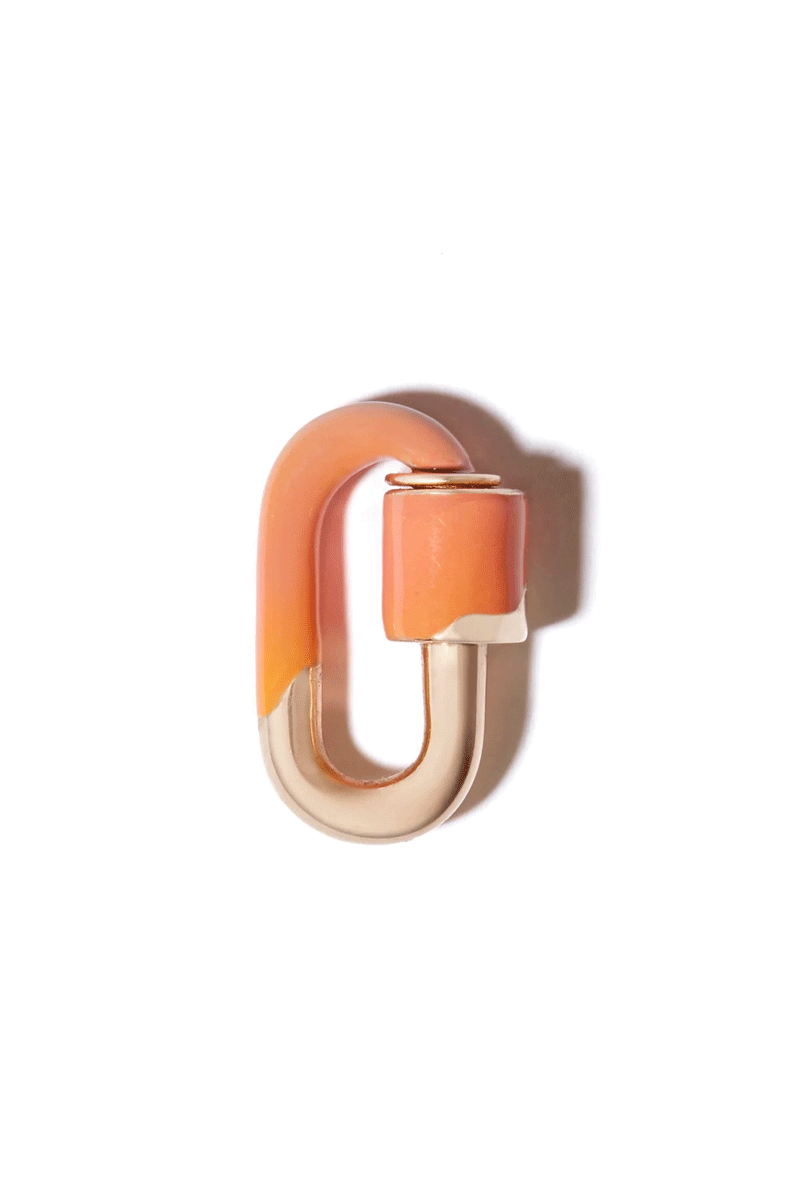 Enamel Chubby Babylock - Peche Enamel 14k Yellow Gold