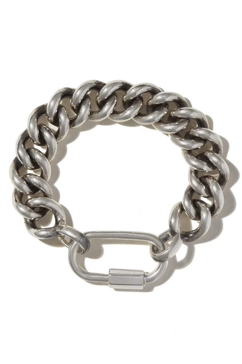 Mega Curb Chain Bracelet - Silver w/ Silver Loops