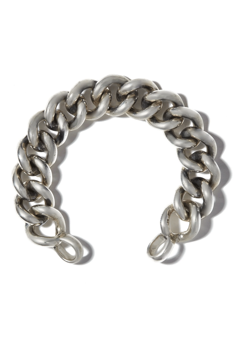 Mega Curb Chain Bracelet - Silver w/ Silver Loops