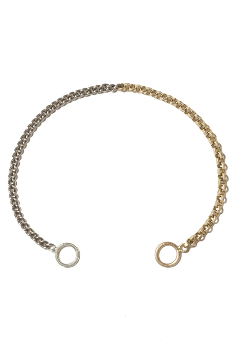 Mixed Up Half & Half Chain - 1/2 Sterling Silver 1/2 Yellow Gold