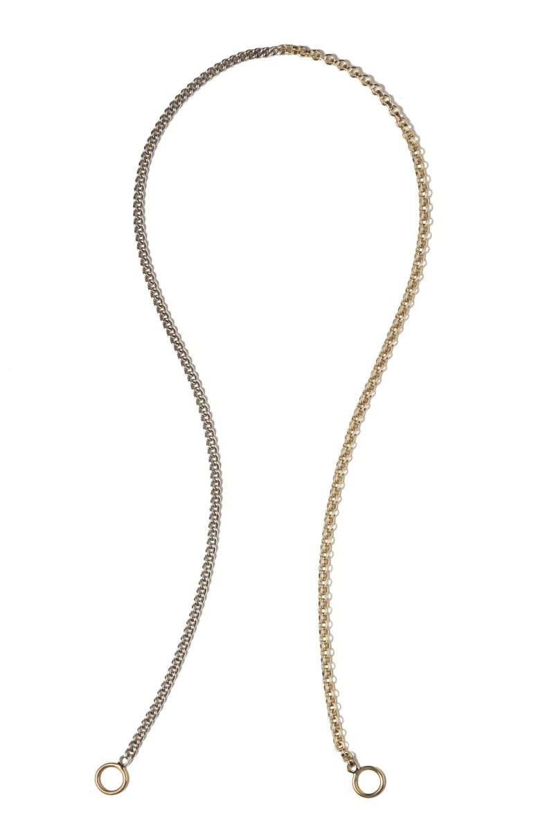 Mixed Up Half & Half Chain - 1/2 Sterling Silver 1/2 Yellow Gold