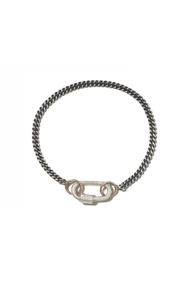 Not So Heavy Curb Chain Bracelet - Silver w/ Yellow Gold Loops