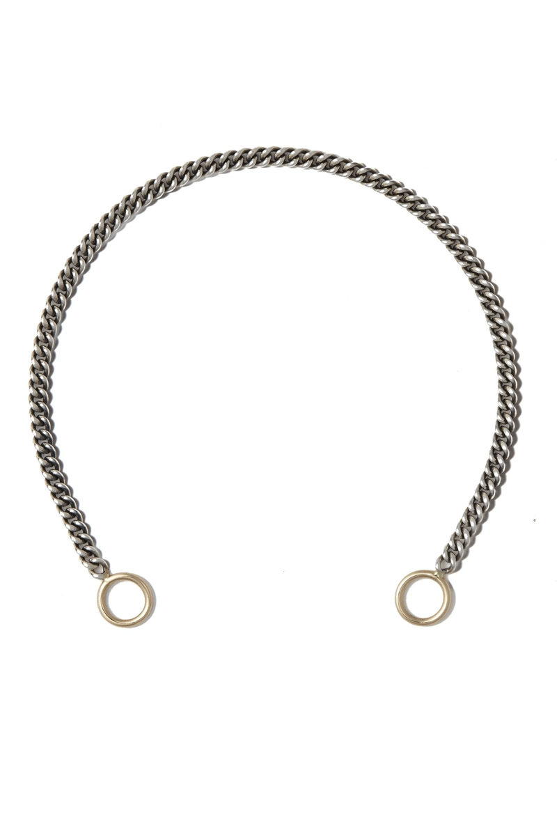 Not So Heavy Curb Chain Bracelet - Silver w/ Yellow Gold Loops