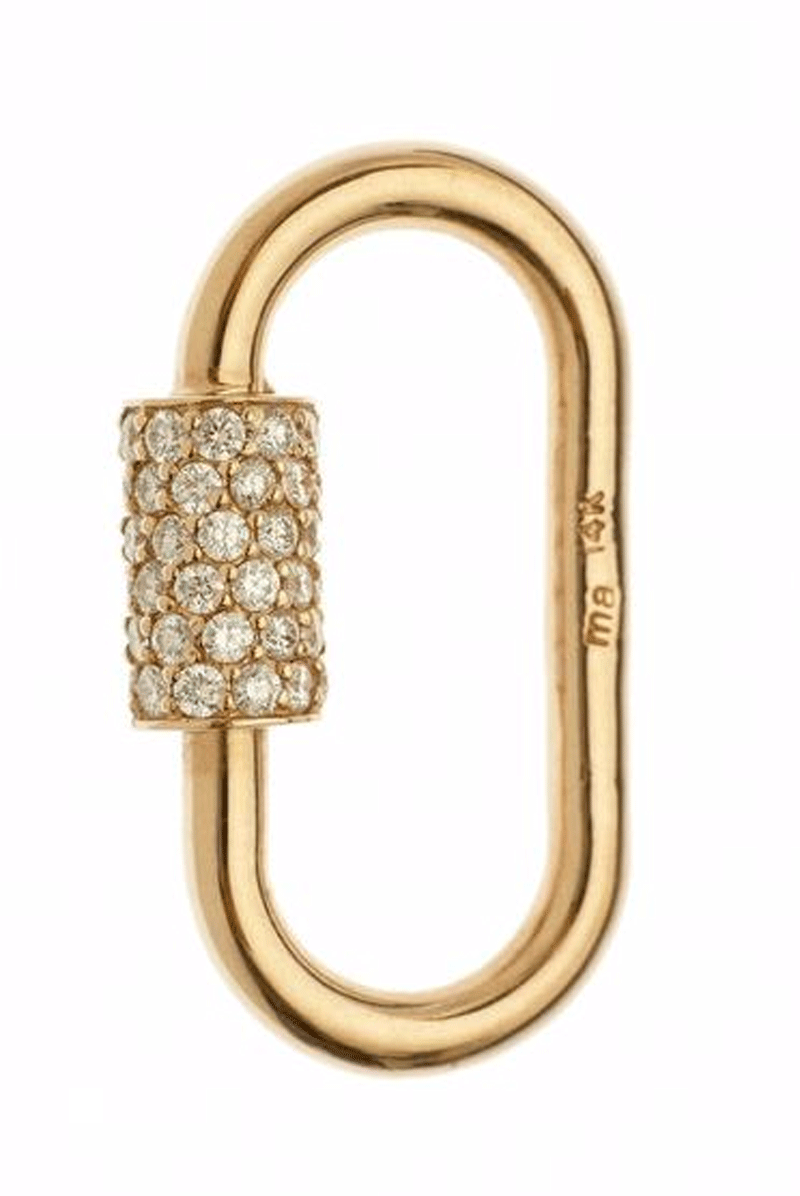 Regular Stoned Lock - 14k Yellow Gold & Diamonds