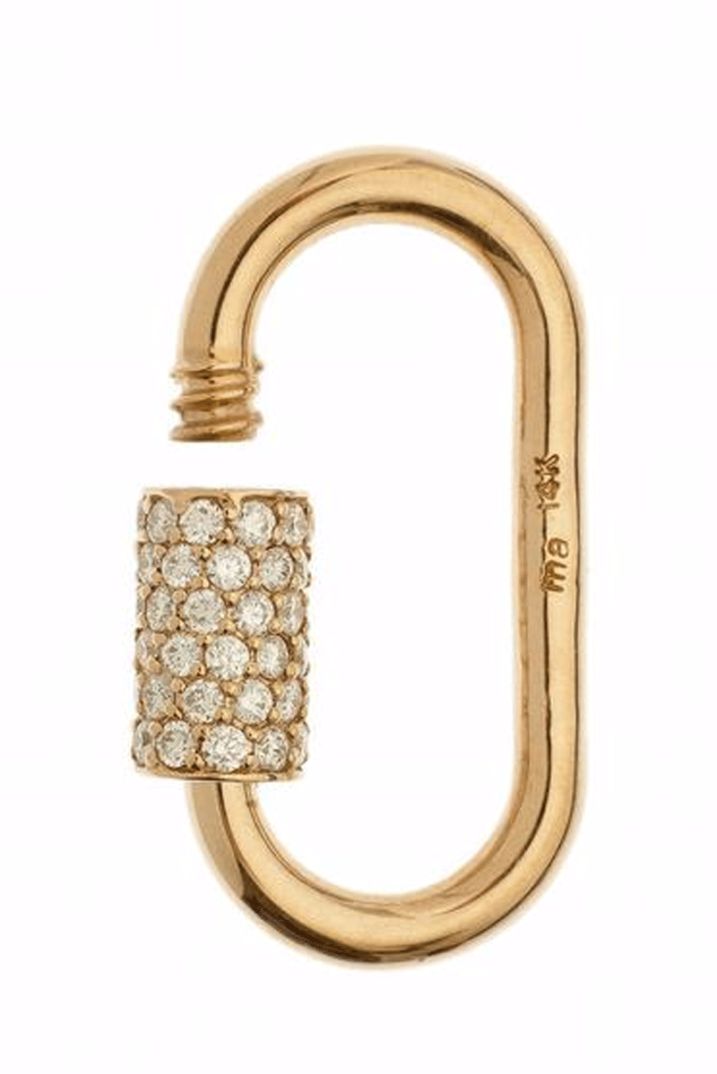 Regular Stoned Lock - 14k Yellow Gold & Diamonds