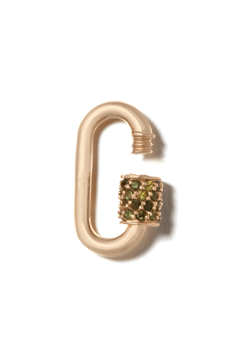 Stoned Babylock - 14k Yellow Gold & Green Tourmaline