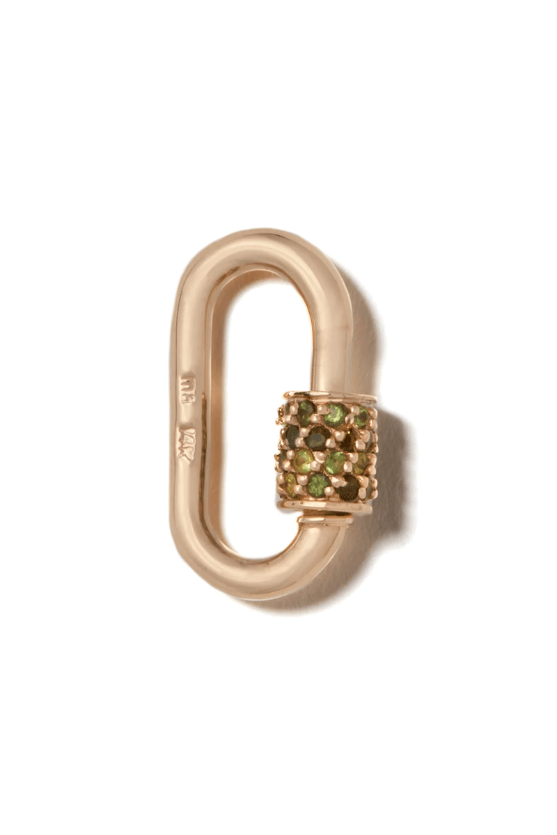 Stoned Babylock - 14k Yellow Gold & Green Tourmaline