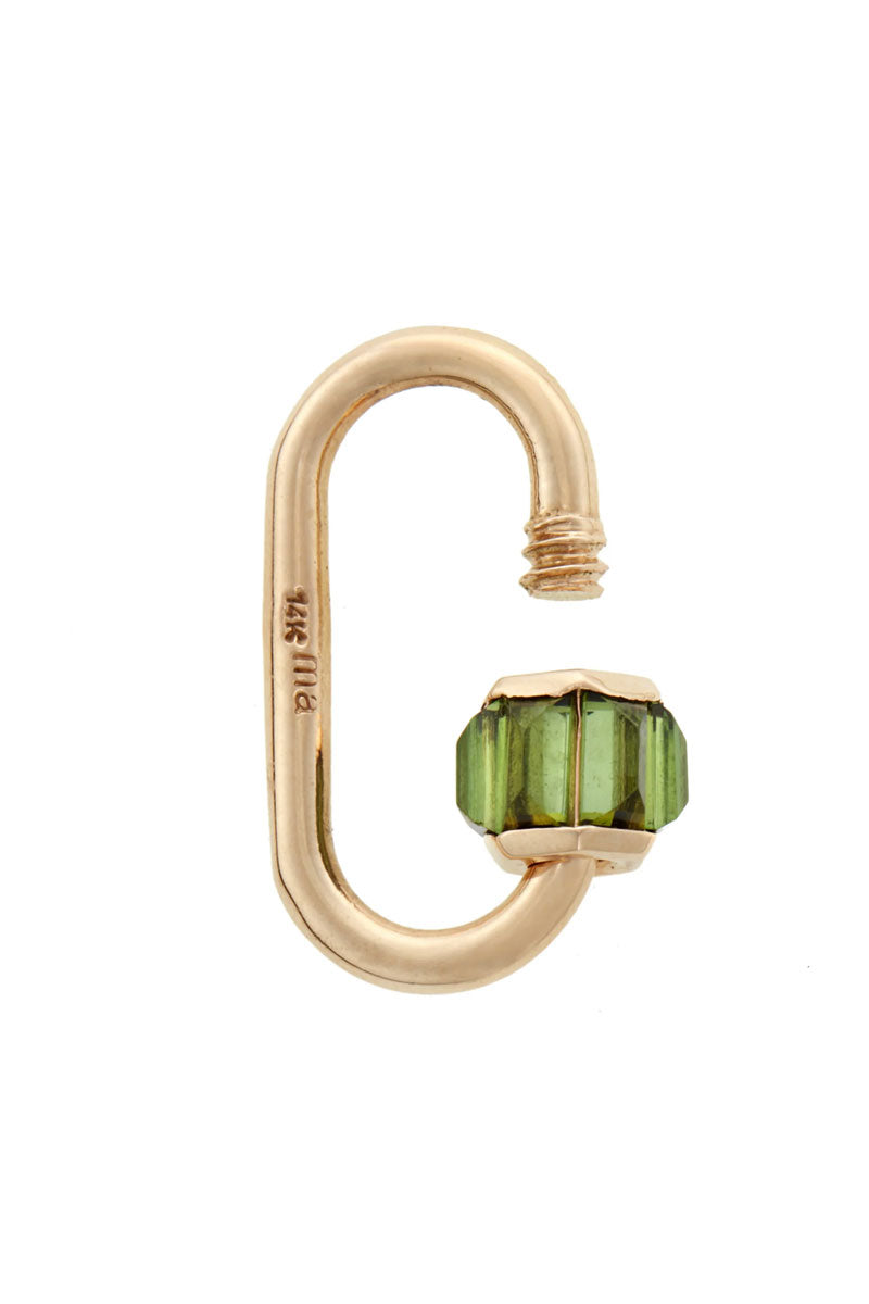 Total Baguette Medium Lock - 14k Yellow Gold & Green Tourmaline