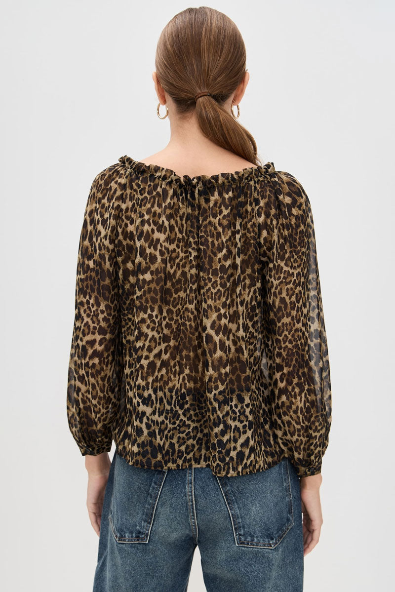 Carley Silk Blouse - Vintage Leopard Print