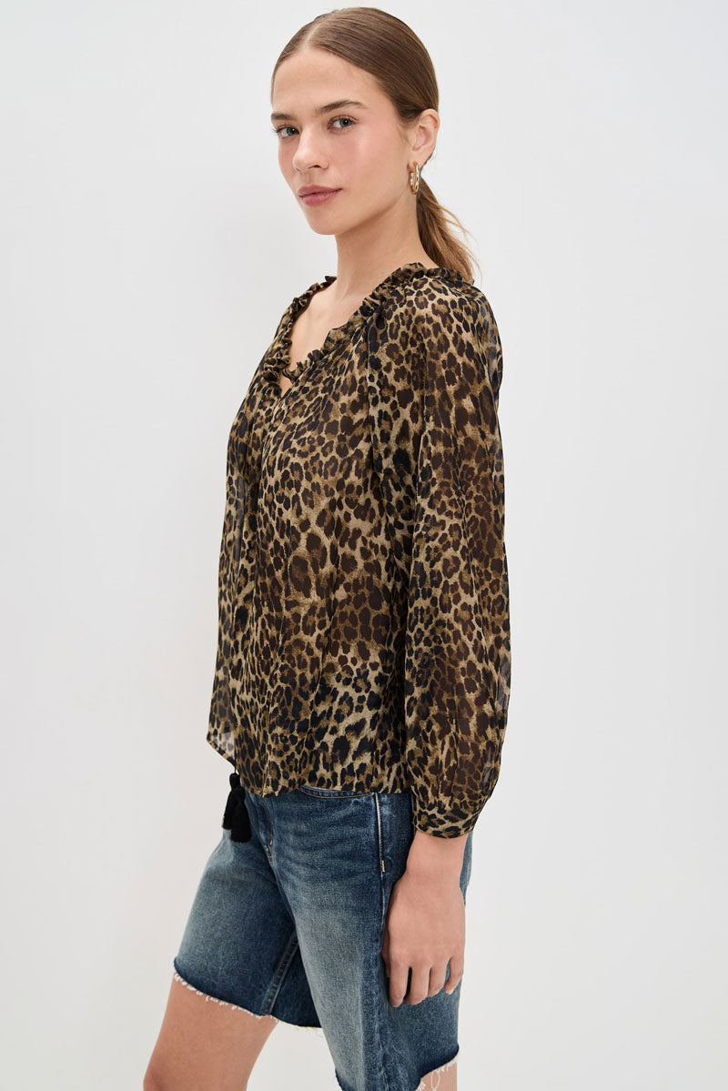 Carley Silk Blouse - Vintage Leopard Print