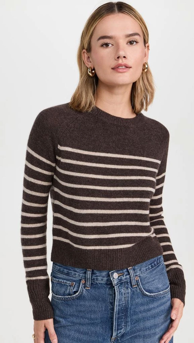 Blakely Cashmere Pullover - Coffee Combo