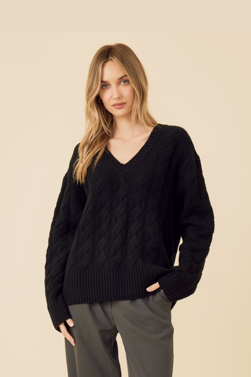 Monterey Cashmere Pullover - Black
