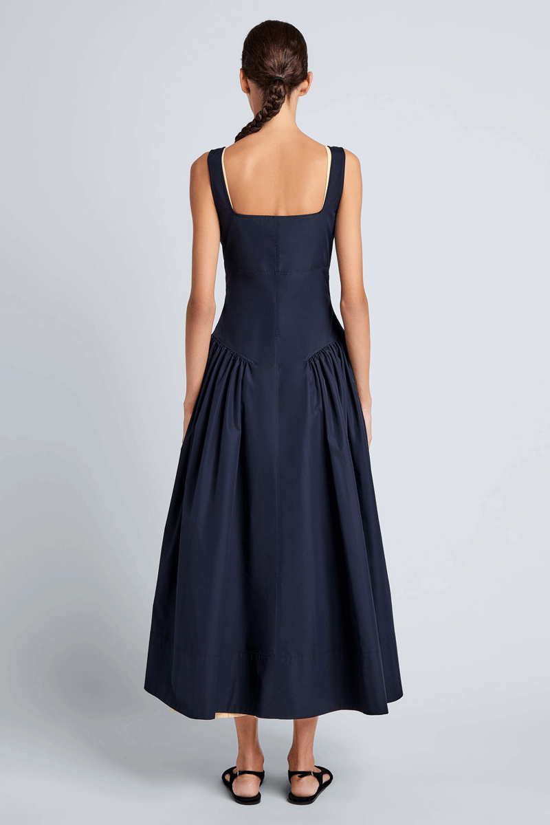 Kendall Dress in Tech Cotton - Navy