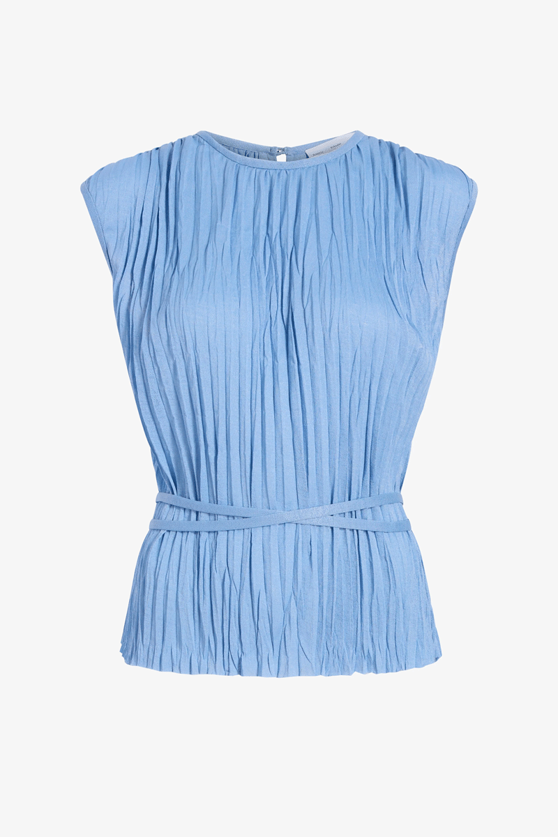 Lyra Top Pleated Jersey - Pool