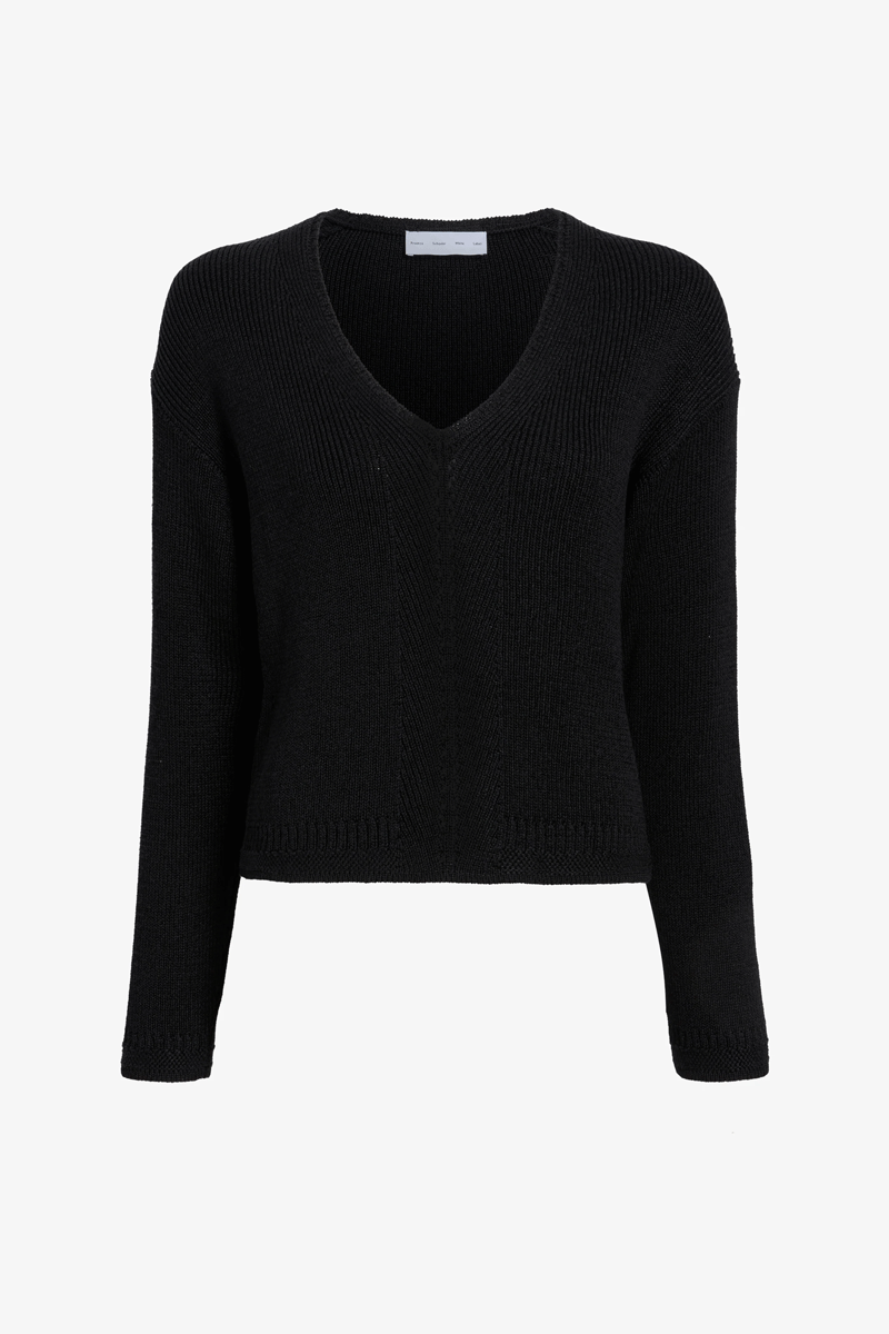 Tyler Knit Sweater in Dry Rib - Black