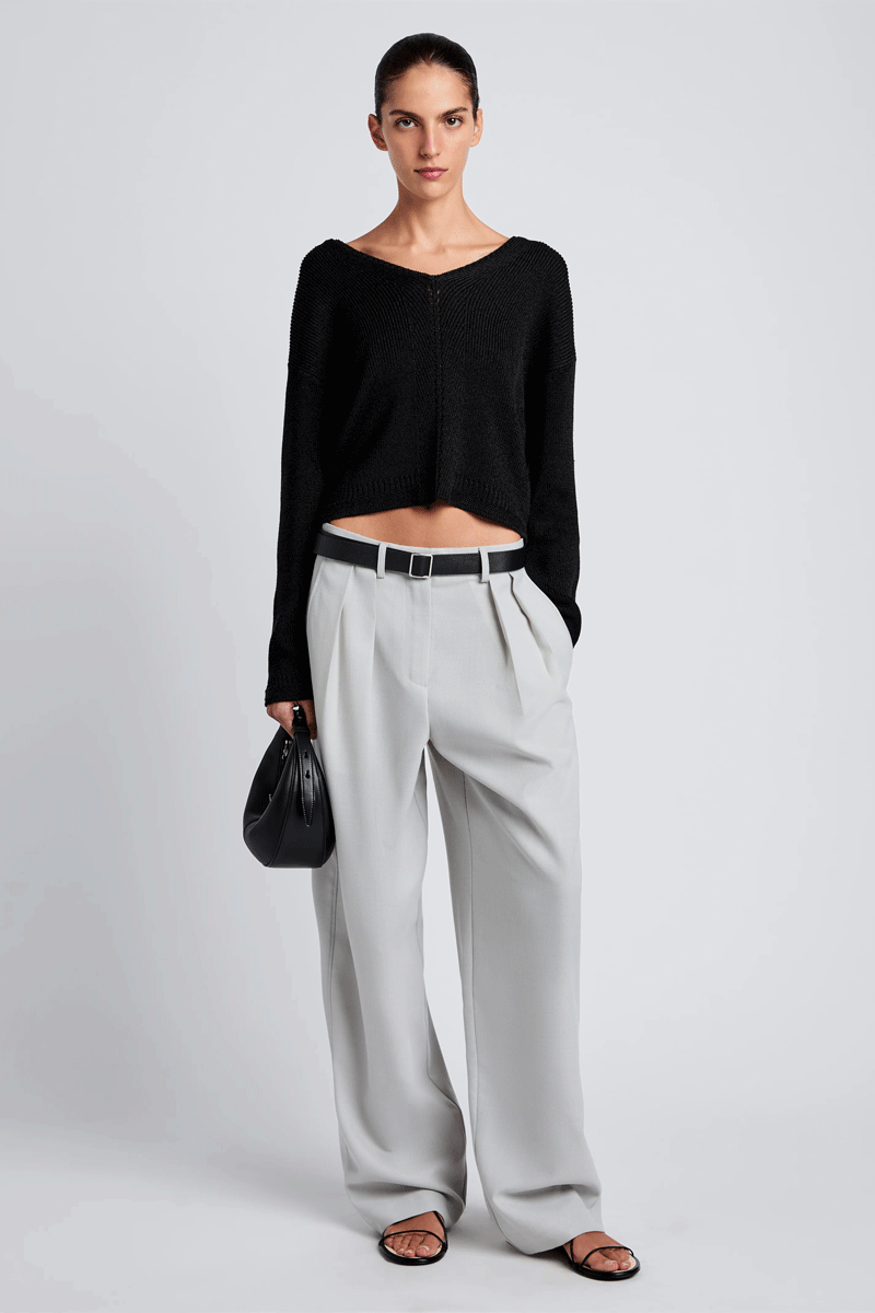 Tyler Knit Sweater in Dry Rib - Black