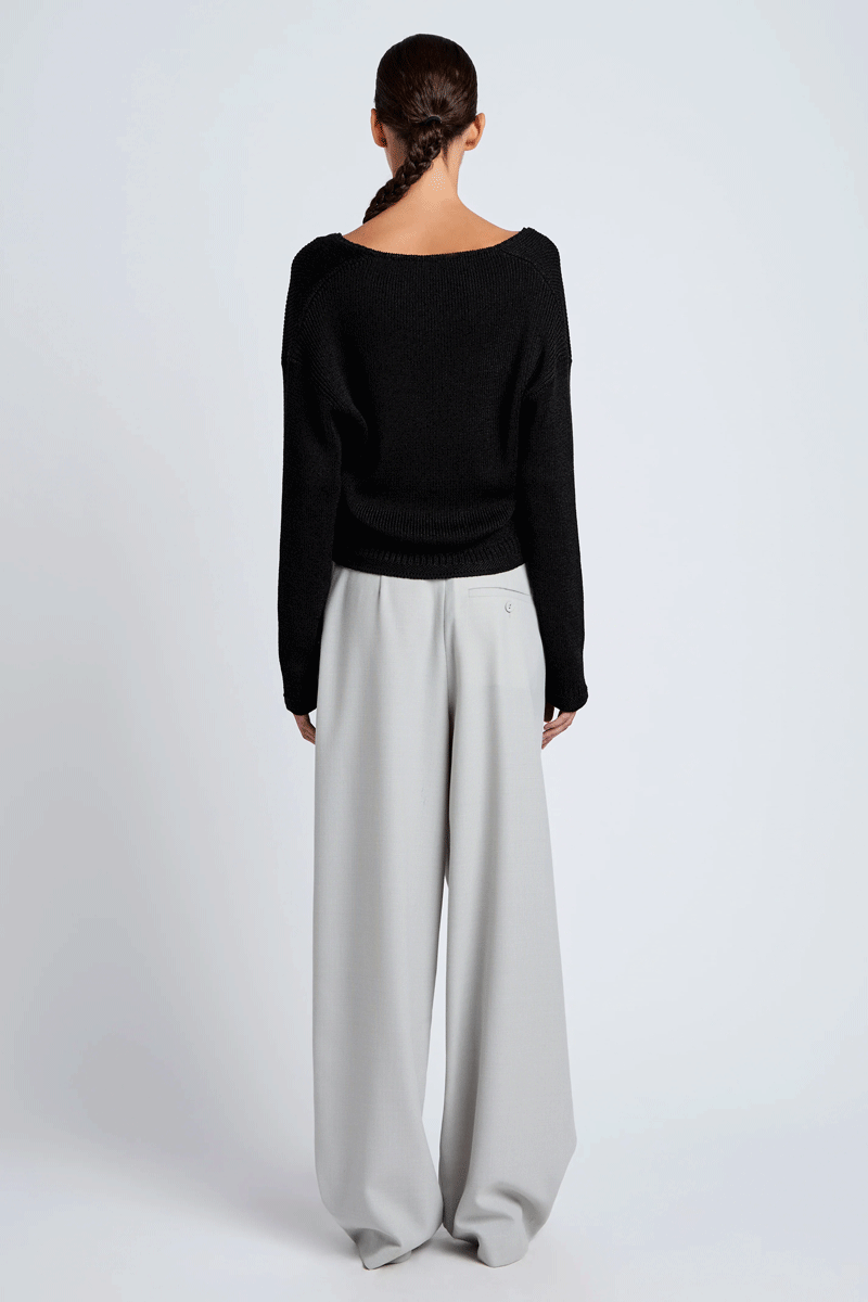 Tyler Knit Sweater in Dry Rib - Black