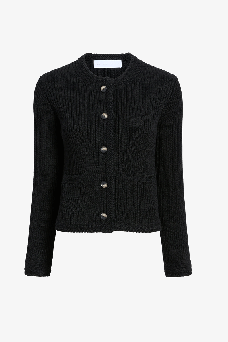 Wilson Knit Jacket in Dry Rib - Black