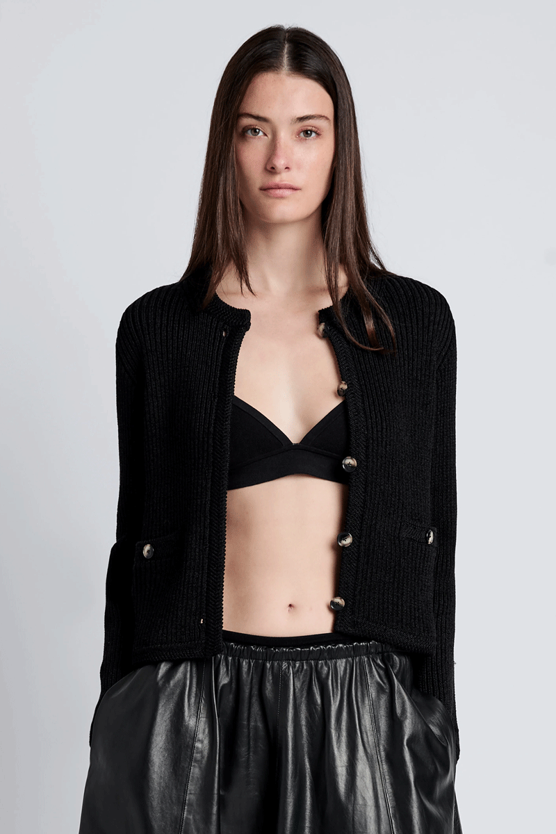 Wilson Knit Jacket in Dry Rib - Black