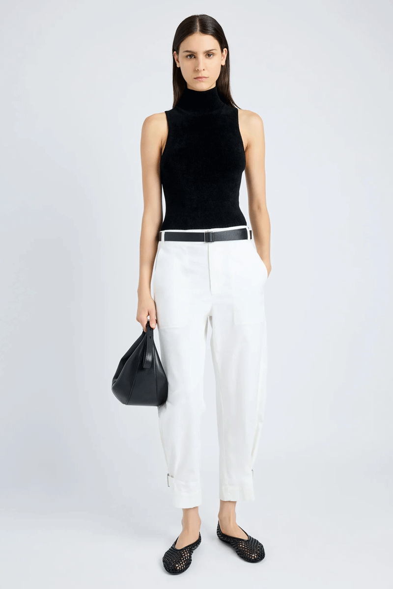 Kay Pant in Cotton Twill - Alabaster