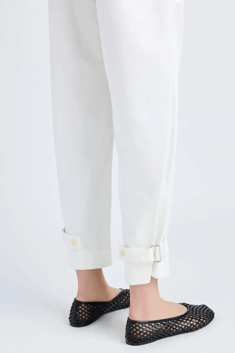 Kay Pant in Cotton Twill - Alabaster