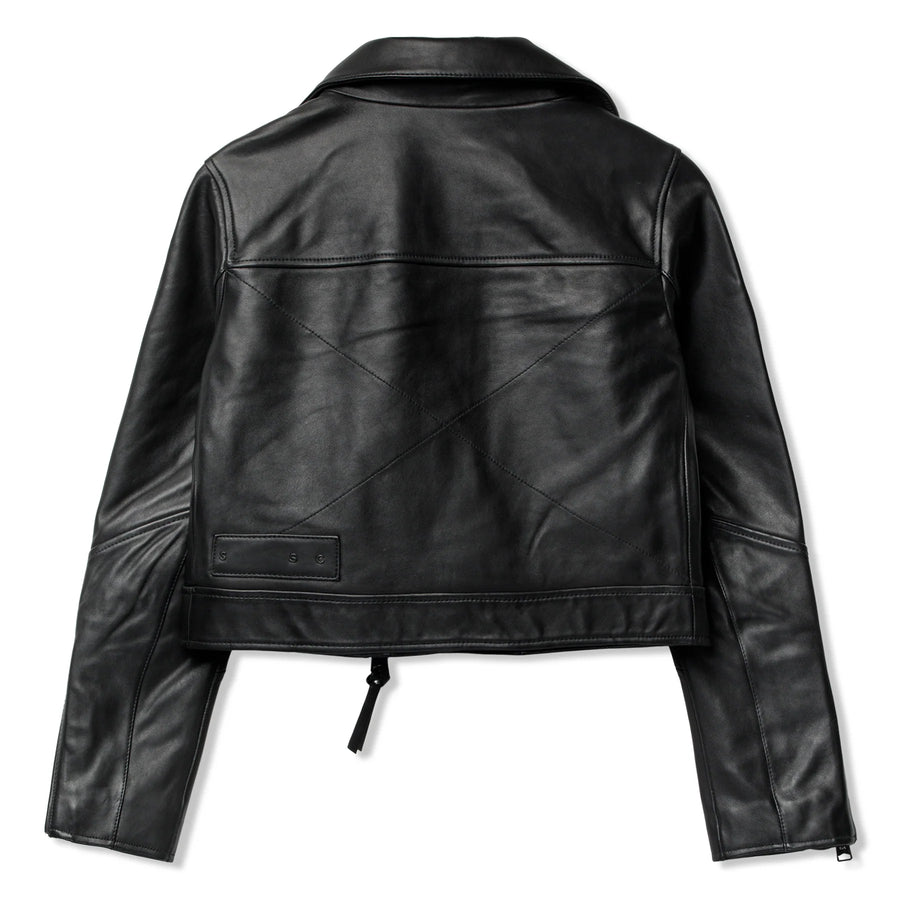 Vyner Leather Biker Jacket - Black