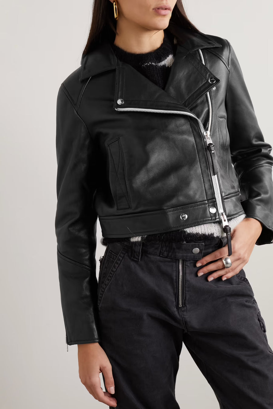 Vyner Leather Biker Jacket - Black – Pavilion