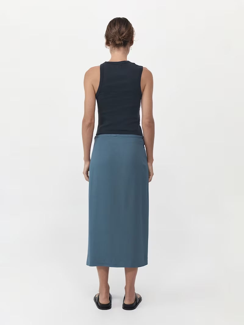Midi Wrap Skirt - Slate