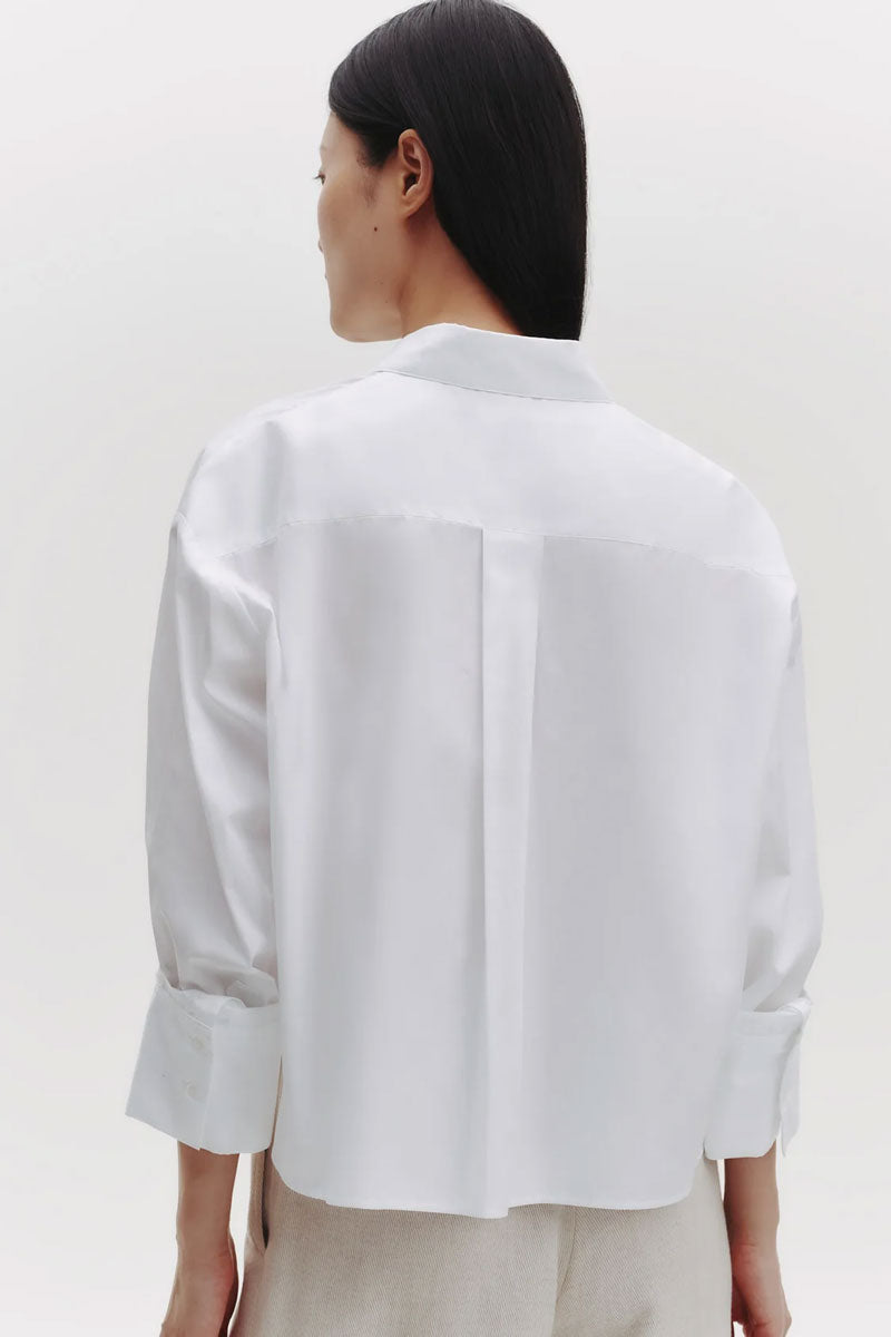 J.D Shirt in Oxford Cotton Shirting - White