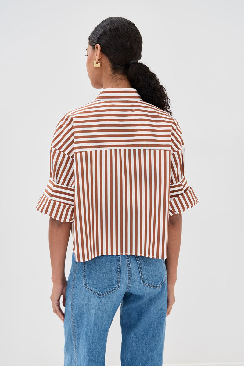 Next Ex - Ivory Cognac Stripe
