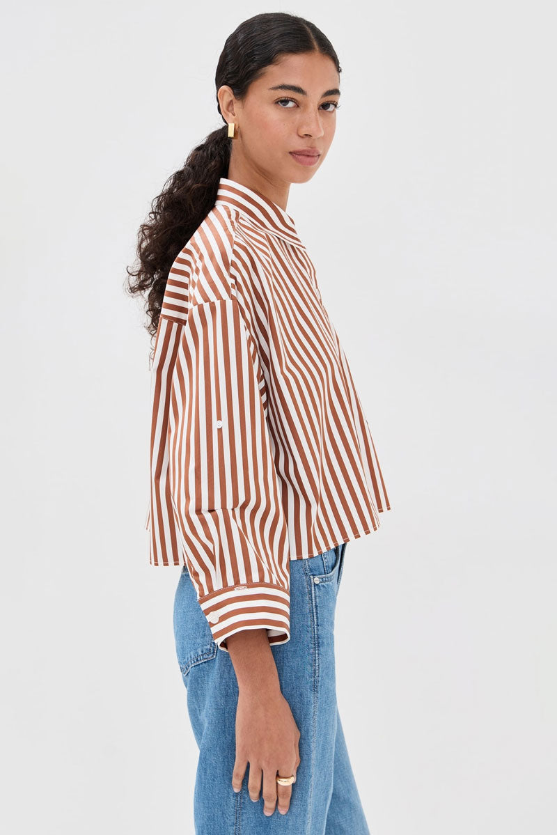 Next Ex - Ivory Cognac Stripe