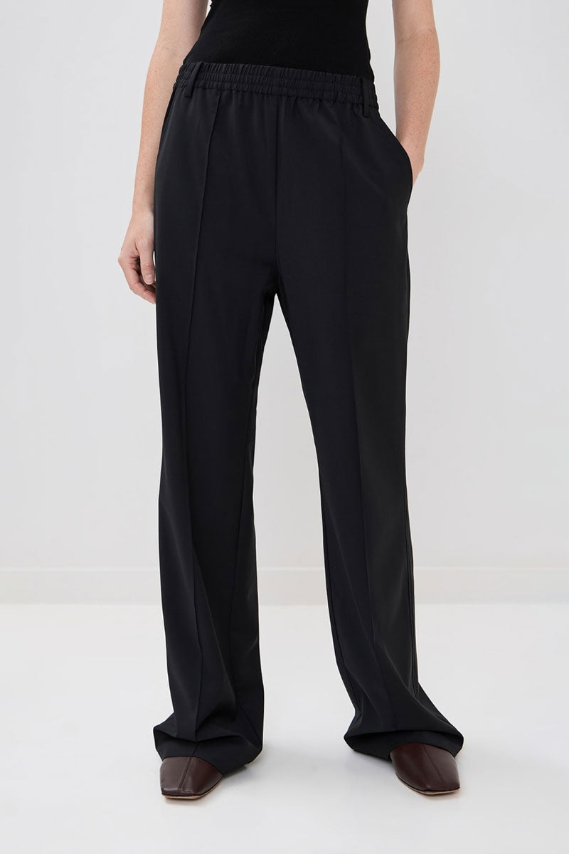 Tropical Wool Scottie Jogger - Black