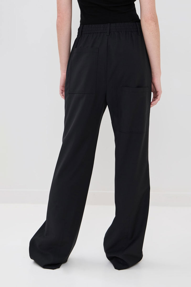 Tropical Wool Scottie Jogger - Black
