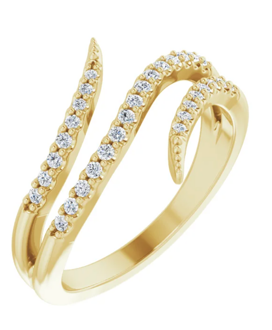 Diamond Snake Ring - 14K Yellow 1/5 Diamond CTW