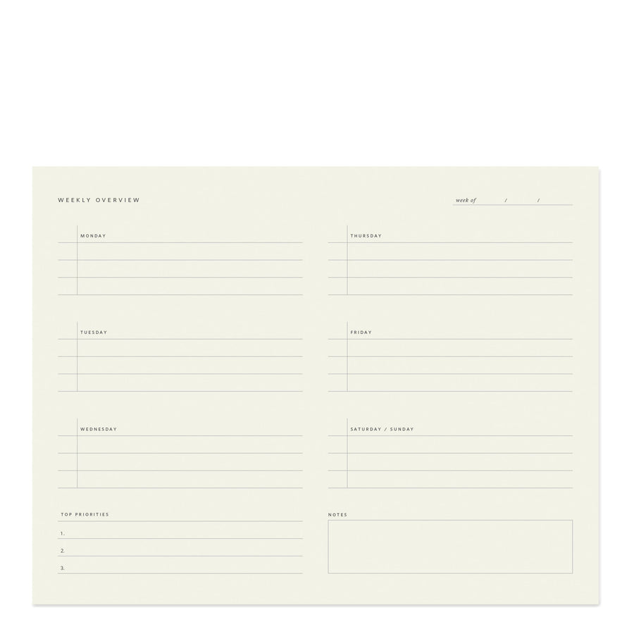 Weekly Overview Notepad