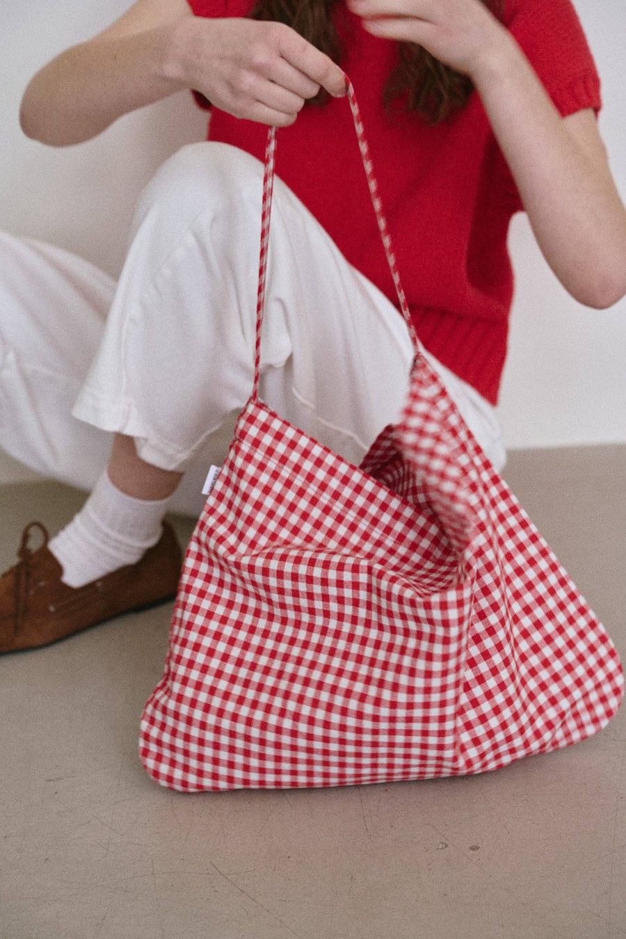 Happy Carry Bag - Navy Gingham