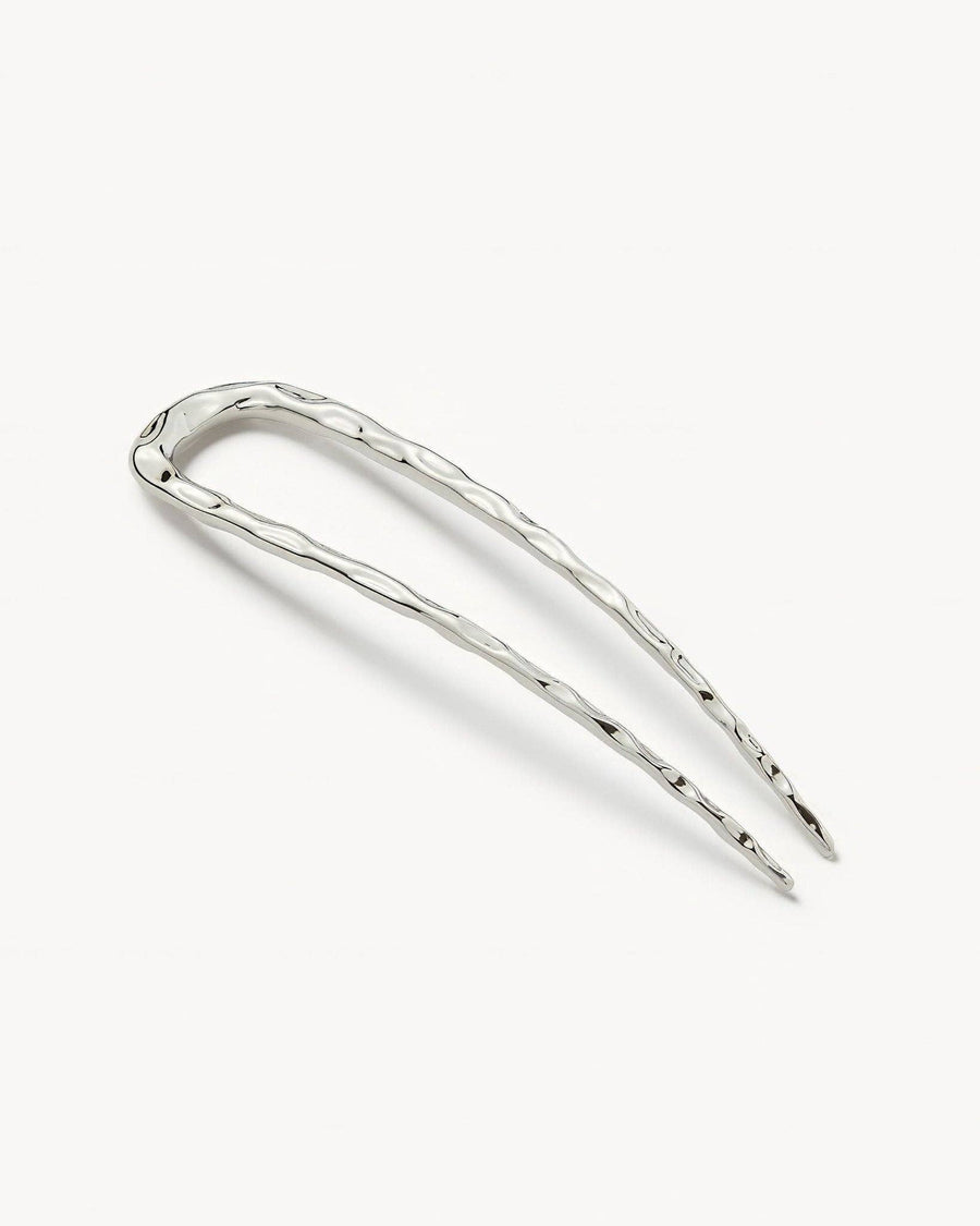 Midi Wavy French Hair Pin - Silver