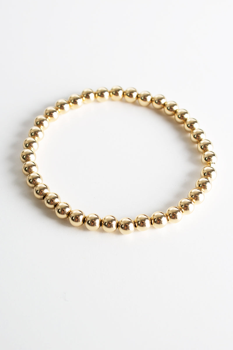 Big Bead Gold Stretch Bracelet - Pavilion
