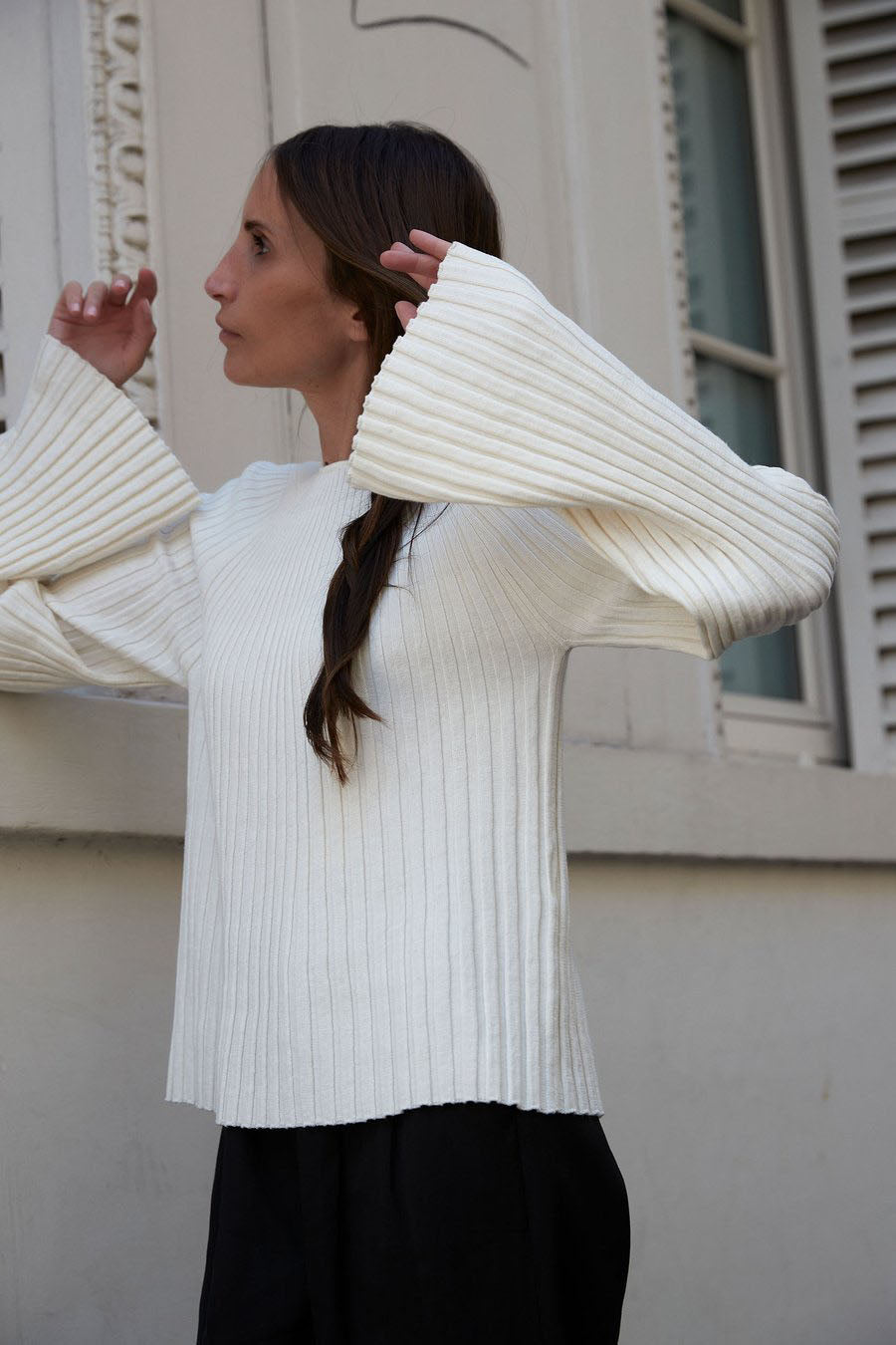 Hairan Knit Top - Ivory